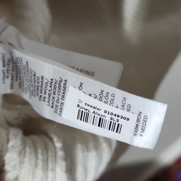 Loft Sweater Womens Size L Gray Cream Off white - Picture 3 of 8